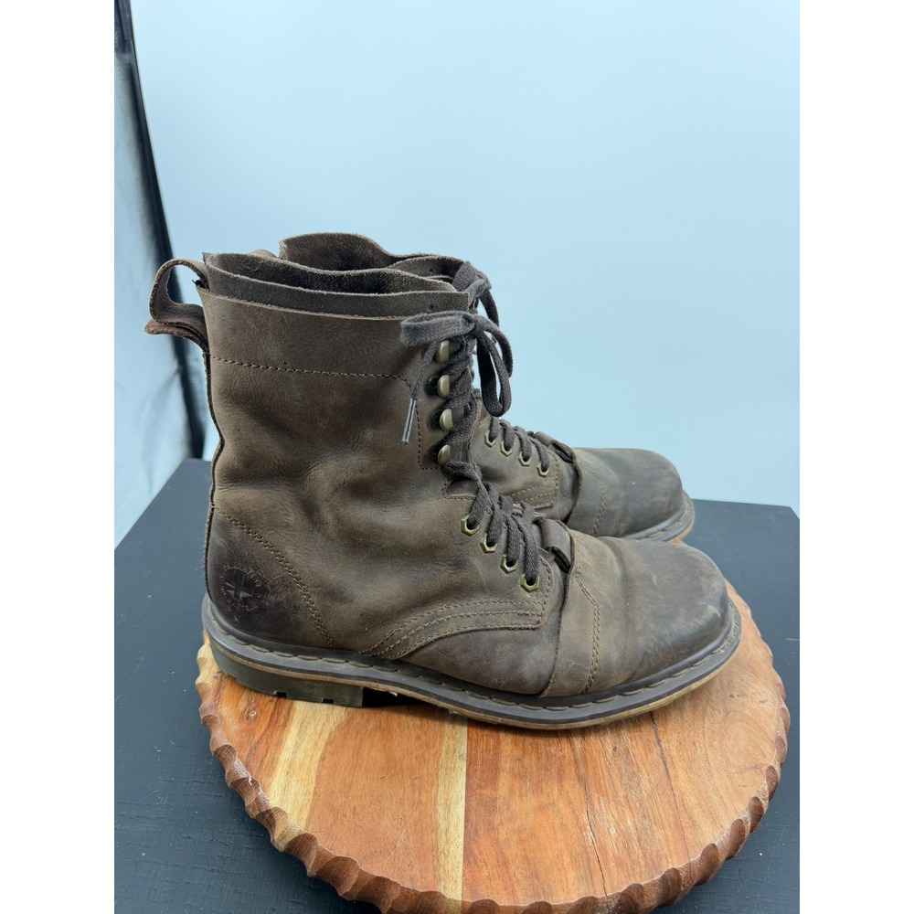Dr. Martens Pier Boot Men 11 Brown Leather Lace Up Cap Toe Combat 13337201